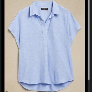Banana Republic Oversized Linen Blend Top Size Small Relaxed Chic